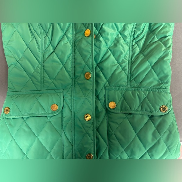Lilly Pulitzer Getaway Quilted Vest in Jade green color gold-toned buttons XXS - Picture 7 of 14
